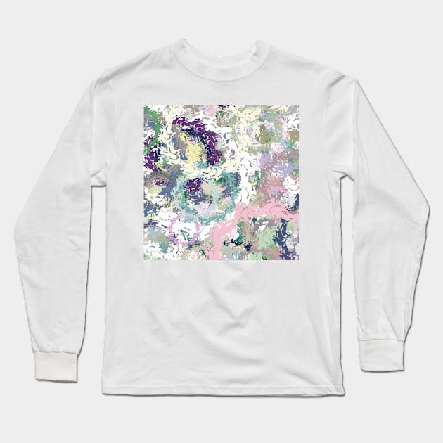 Random Rabbits - abstract dark pastel rabbit pattern Long Sleeve T-Shirt by aeolia